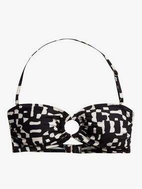 🌴 🆕 Banana Republic Factory Black and White Bikini Top. Size L.  NWOT
